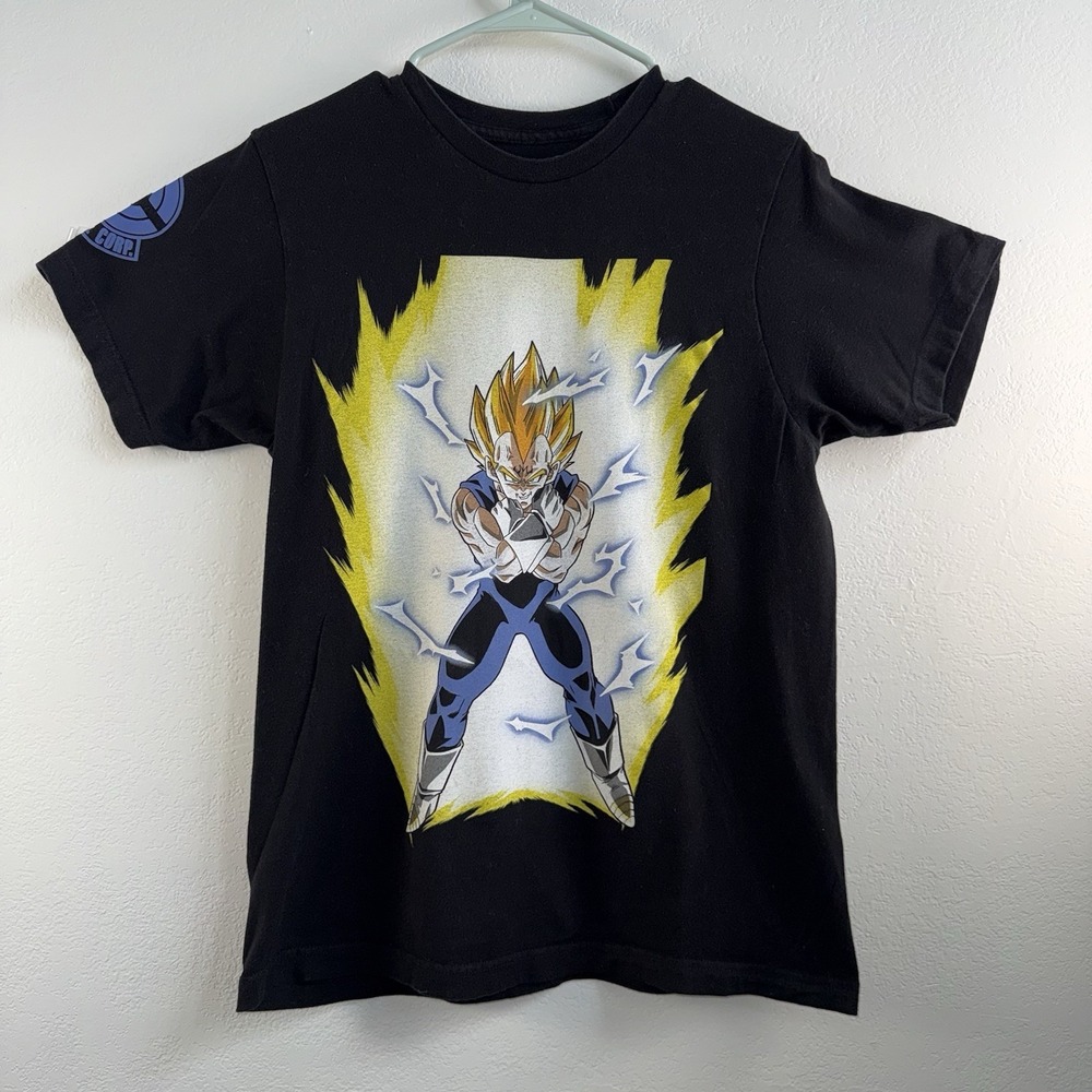 Dragon Ball Z Vegeta Shirt Youth Medium Black DBZ Anime Capsule Corp Graphic Tee